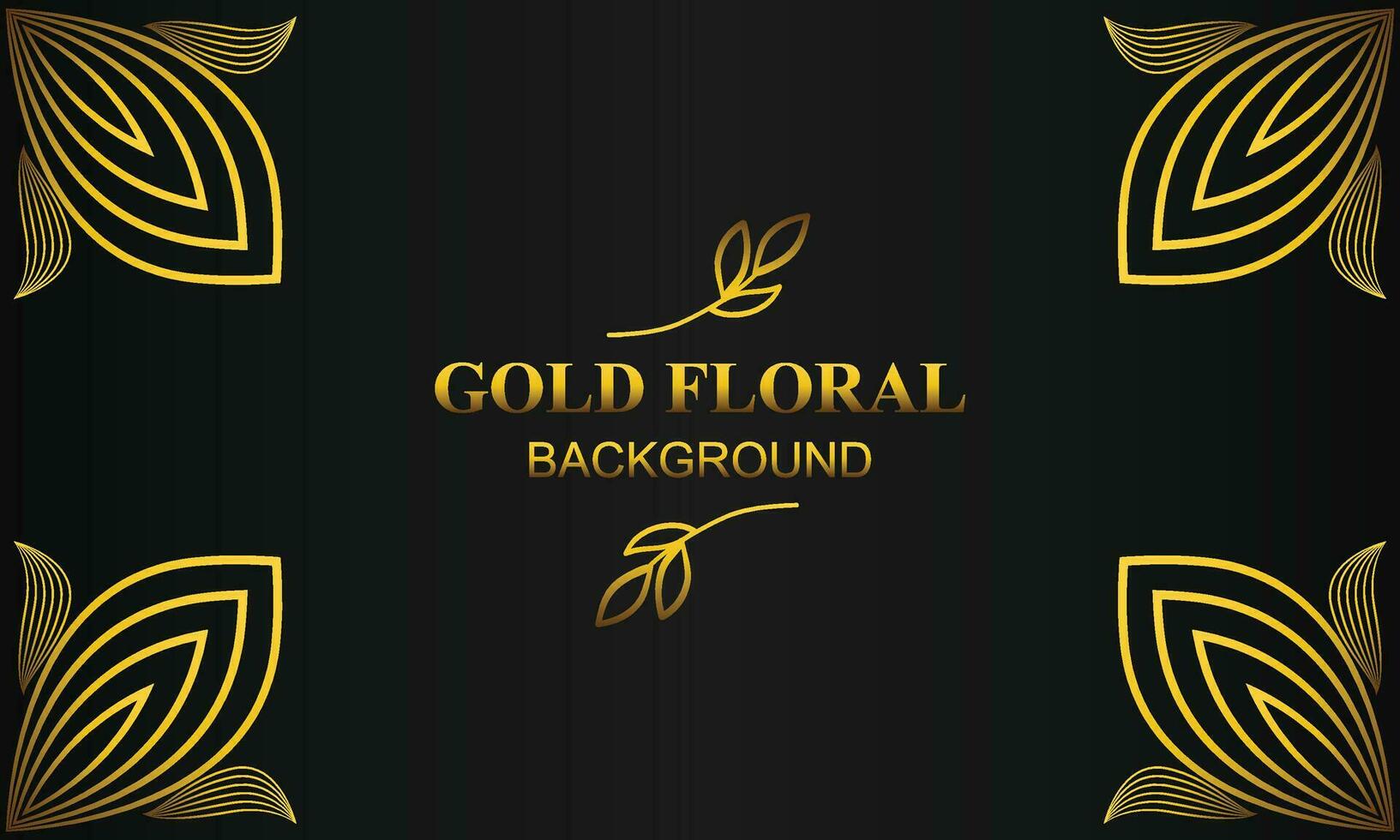 lindo elegante ouro floral fundo com floral e folha enfeite vetor