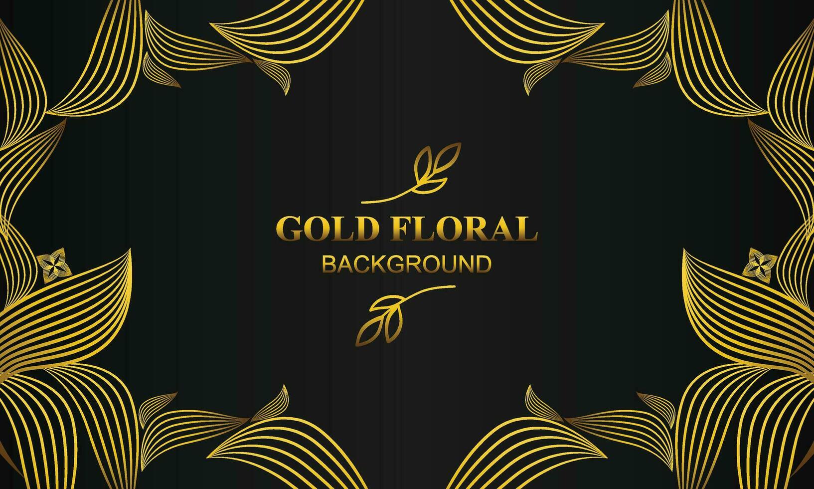 Prêmio elegante ouro floral fundo com floral e folha enfeite vetor