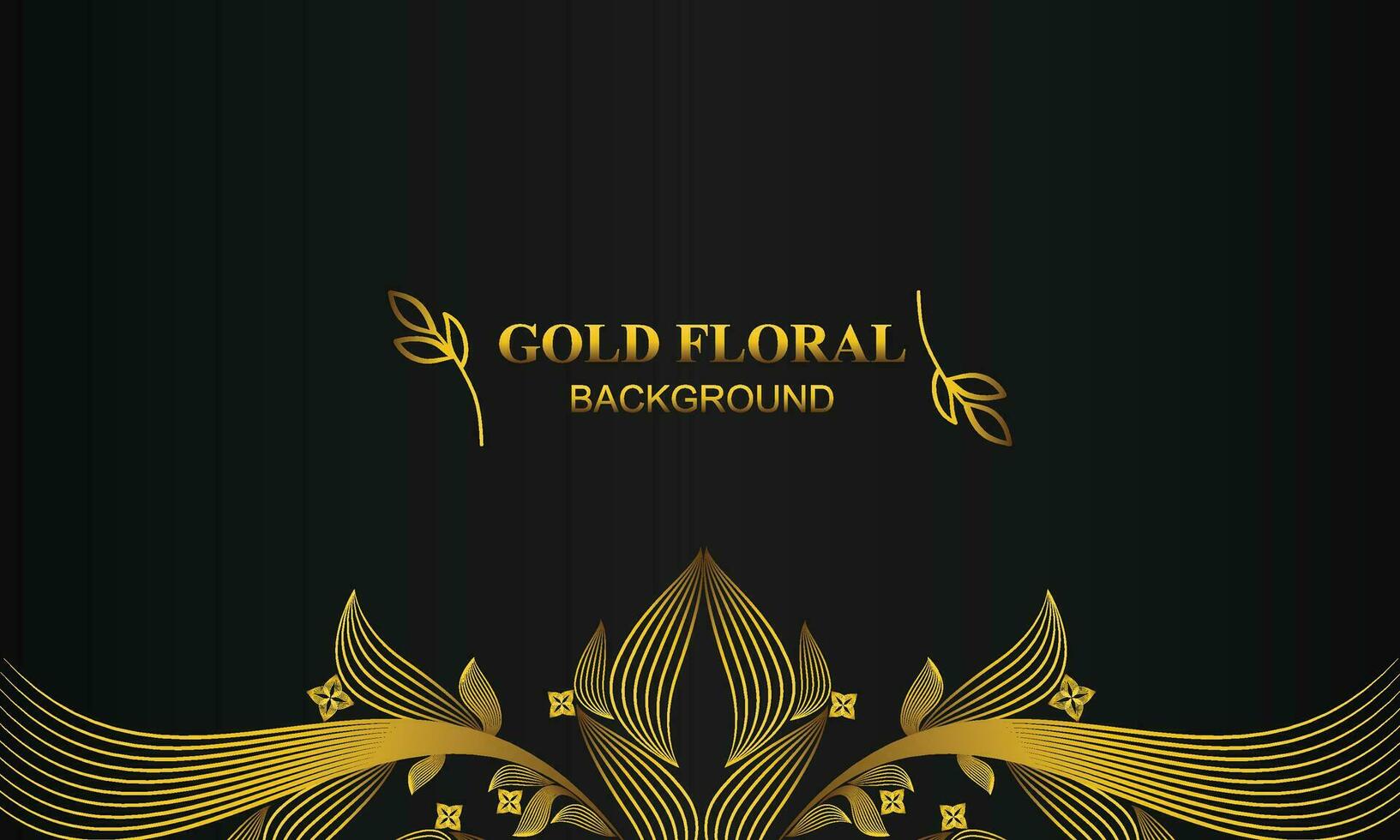 lindo elegante ouro floral fundo com floral e folha enfeite vetor