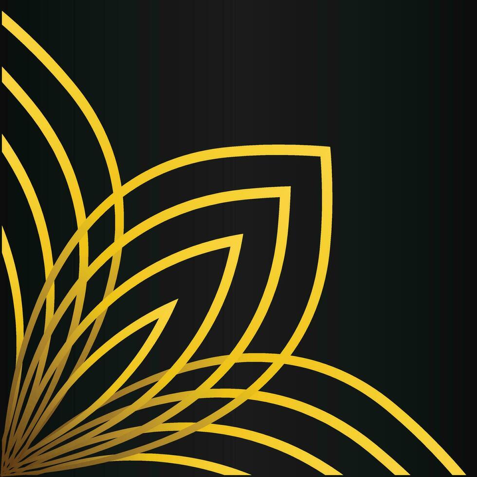 elegante ouro floral quadro, Armação fronteira decoração em Preto fundo vetor