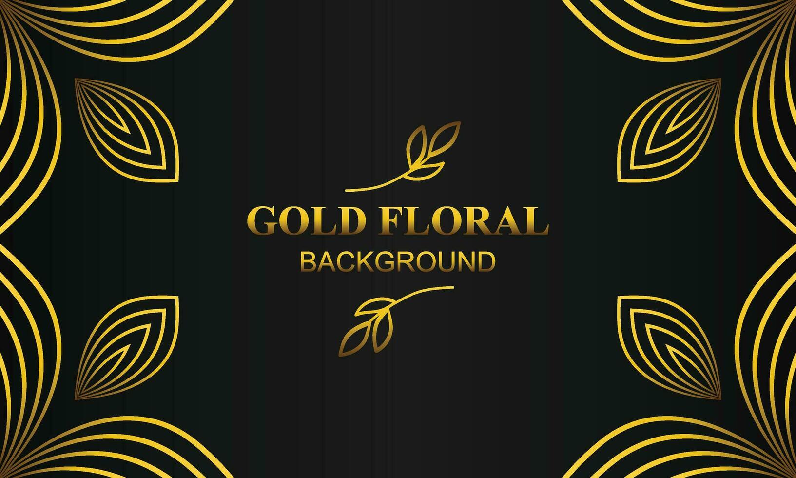 Prêmio elegante ouro floral fundo com floral e folha enfeite vetor