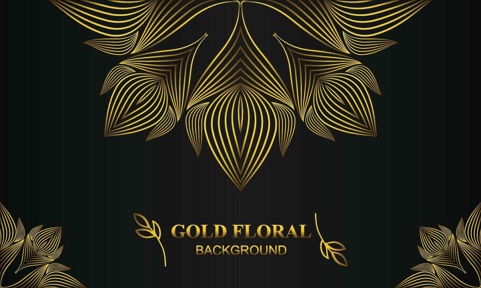 lindo elegante ouro floral fundo com floral e folha enfeite vetor