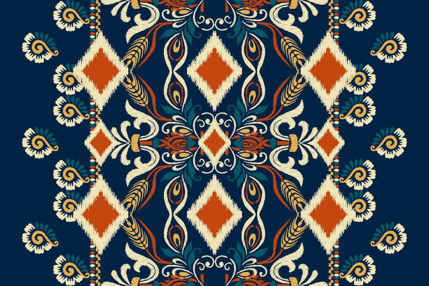 ikat floral paisley bordado em azul plano de fundo.ikat étnico oriental padronizar tradicional.asteca estilo abstrato vetor ilustração.design para textura,tecido,vestuário,embrulho,decoração,canga,cachecol