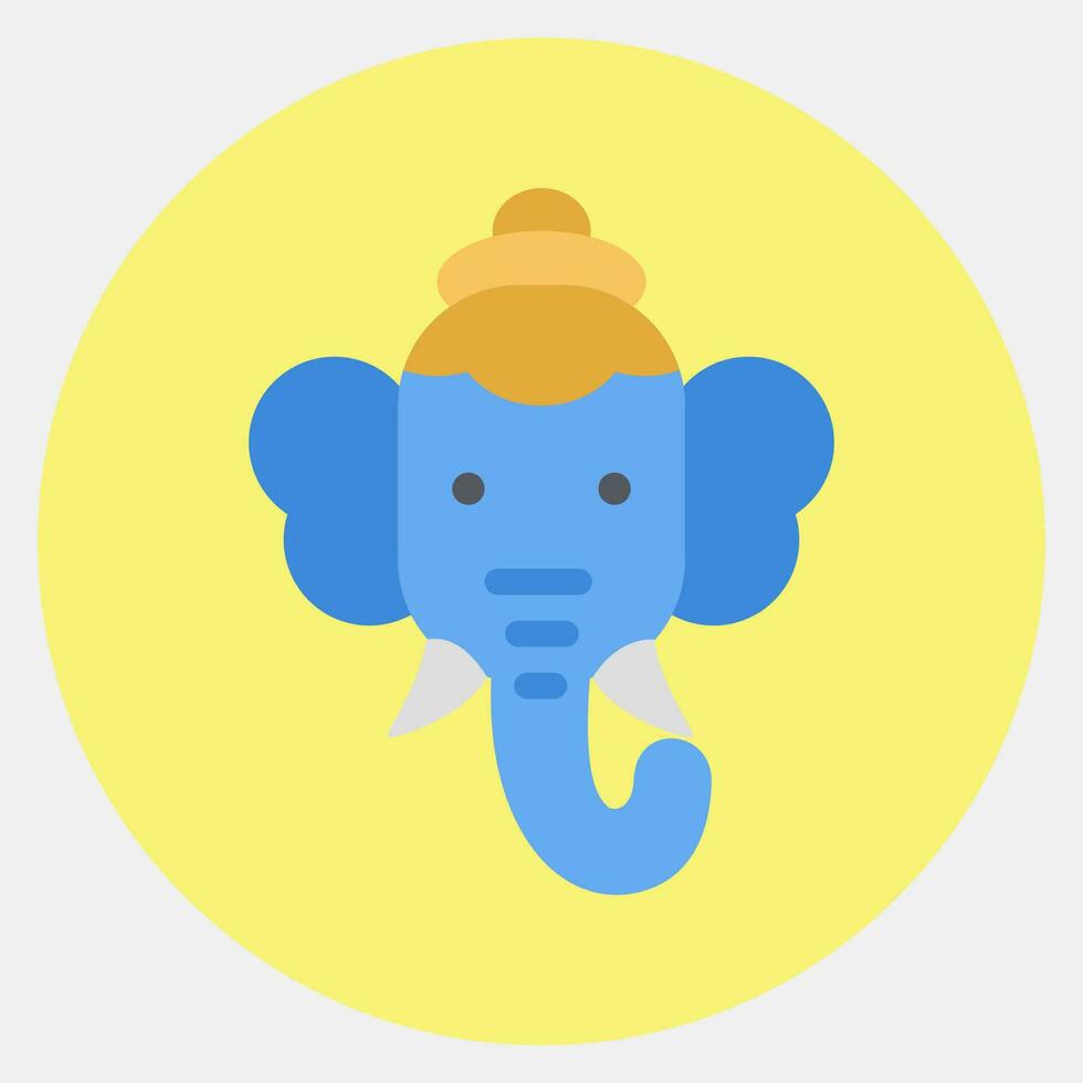 ícone ganesha. diwali celebração elementos. ícones dentro cor companheiro estilo. Boa para impressões, cartazes, logotipo, decoração, infográficos, etc. vetor