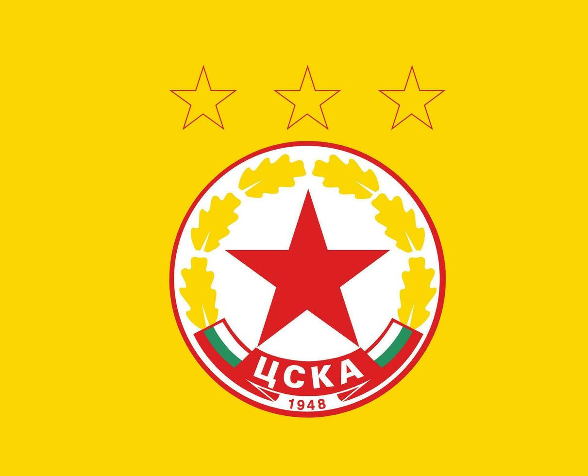 cska Sofia clube logotipo símbolo Bulgária liga futebol abstrato Projeto vetor ilustração com amarelo fundo