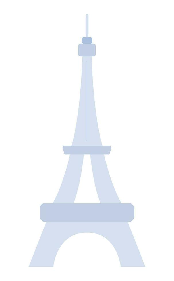 Paris eiffel torre silhueta 2d desenho animado objeto. famoso marco. turista atração França isolado vetor item branco fundo. ferro monumento. Europa viagem destino cor plano local ilustração