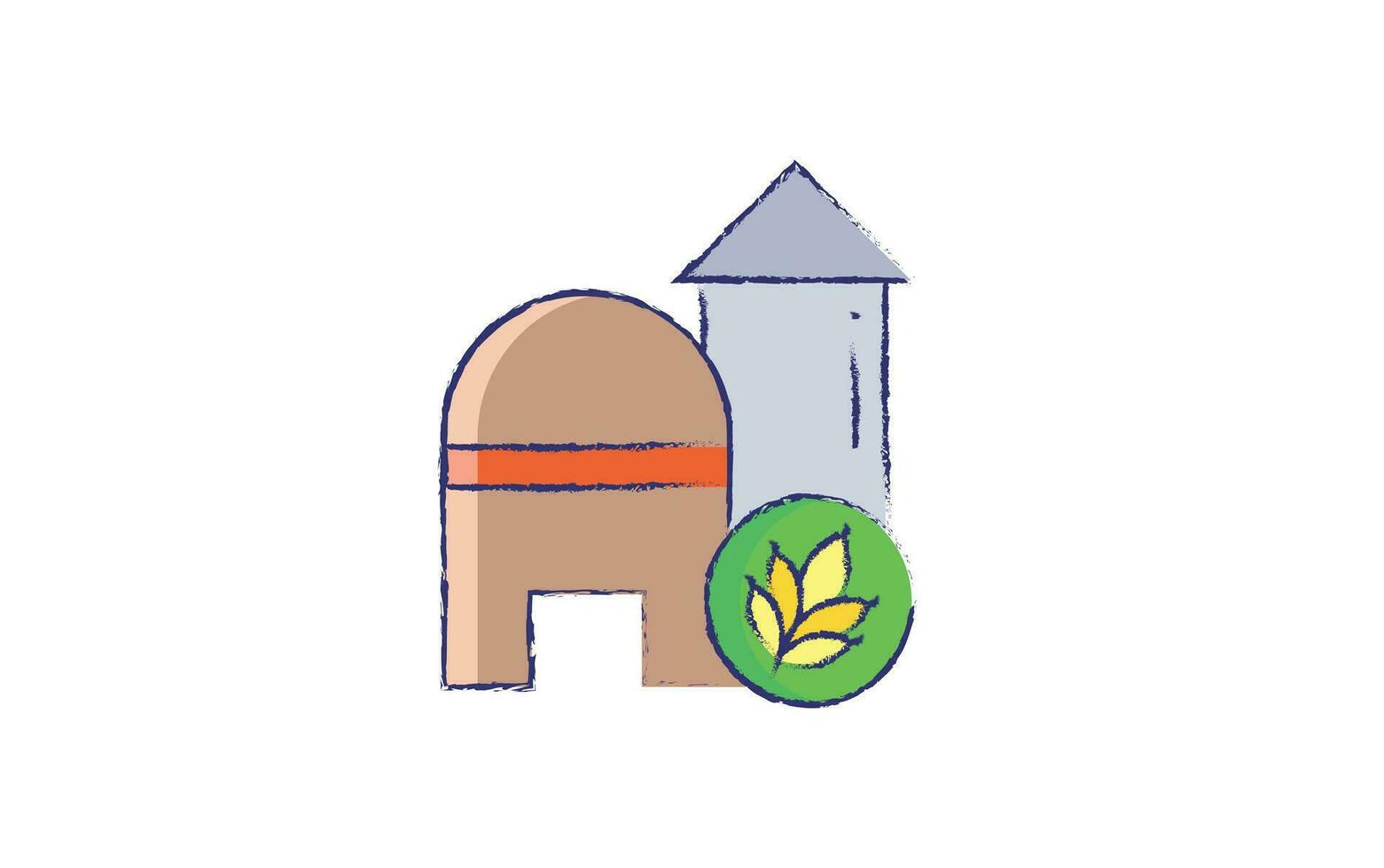 casa de fazenda mão desenhado ilustração vetor