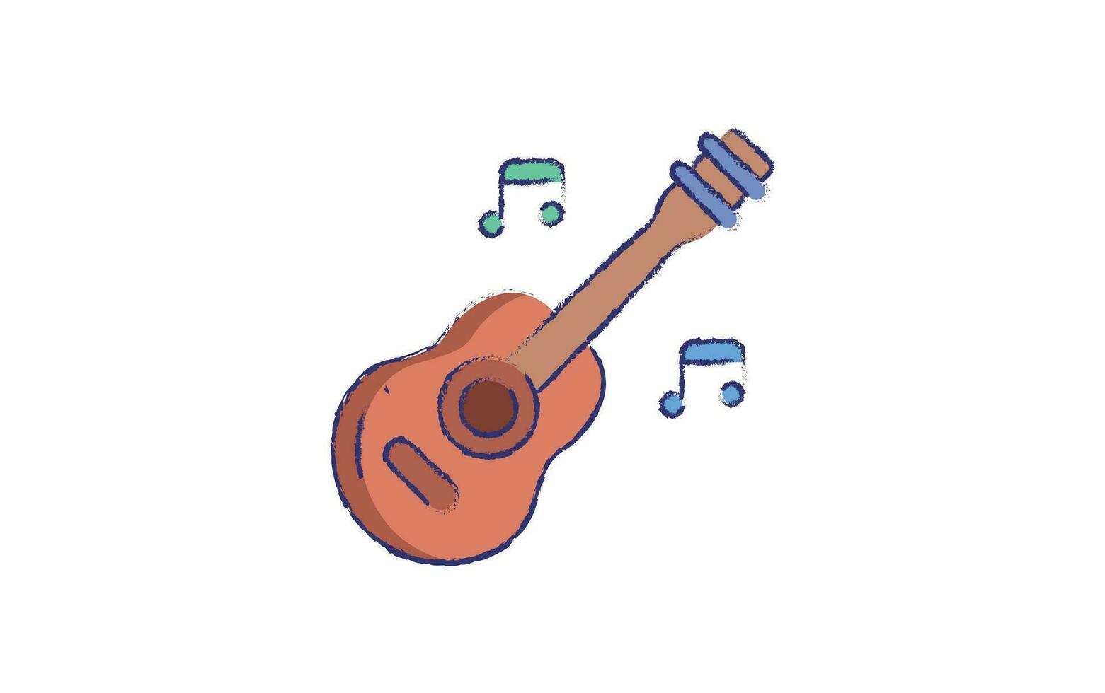 guitarra mão desenhado ilustração vetor