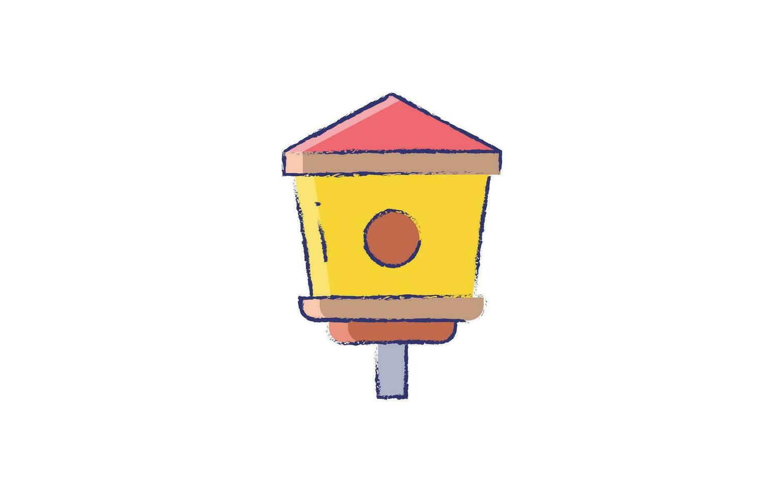 Casa de passarinho mão desenhado ilustração vetor