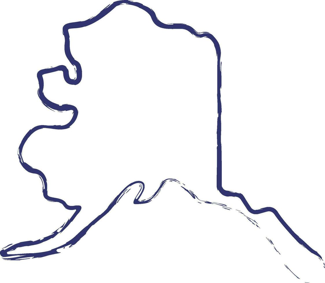 Alaska mapa mão desenhado ilustração vetor