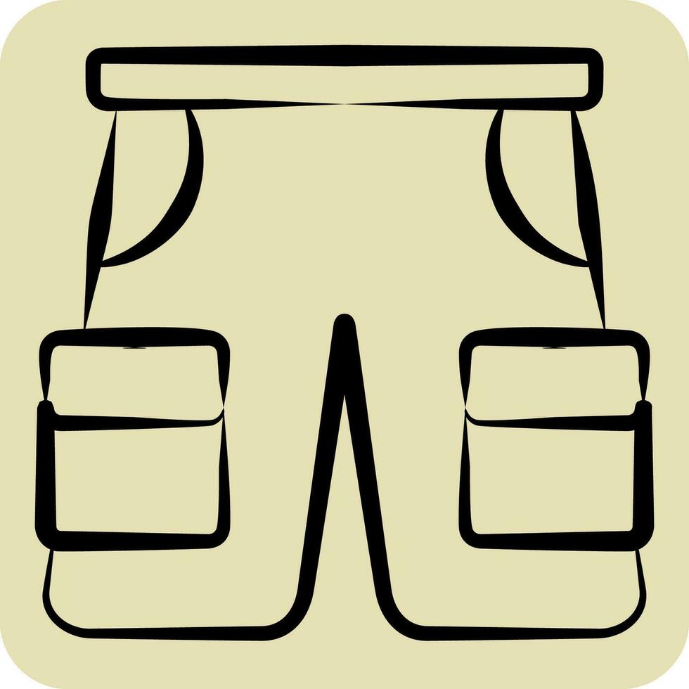 ícone shorts. relacionado para acampamento símbolo. mão desenhado estilo. simples Projeto editável. simples ilustração vetor