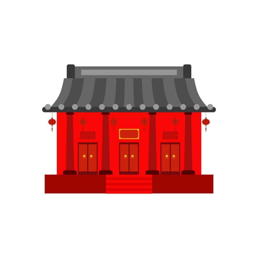tradicional chinês casa plano Projeto vetor ilustração. cultural oriental arquitetura. China Cidade casa fachada exterior Projeto. Chinatown cidade estrutura, étnica ásia pavilhão ou têmpora