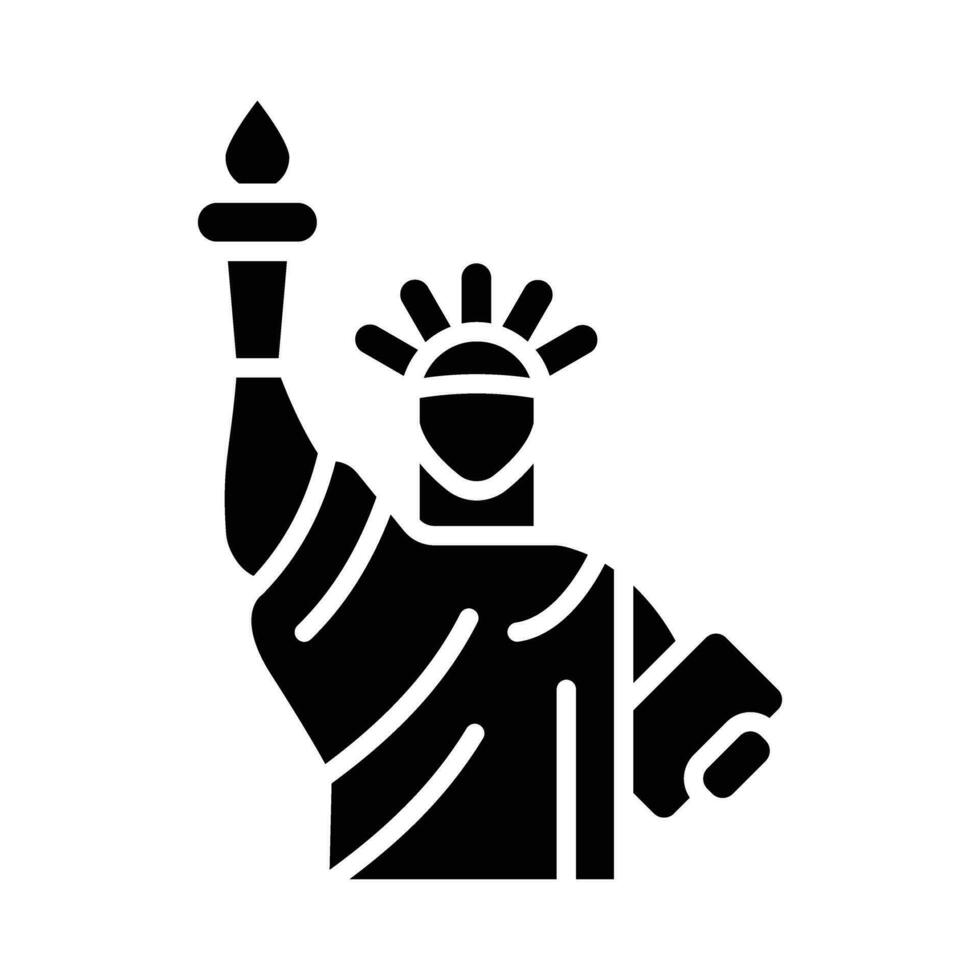 estátua do liberdade vetor glifo ícone para pessoal e comercial usar.