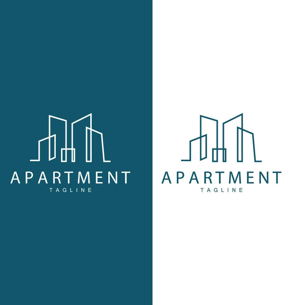 apartamento construção logotipo, moderno Projeto estilo linha vetor símbolo ilustração modelo