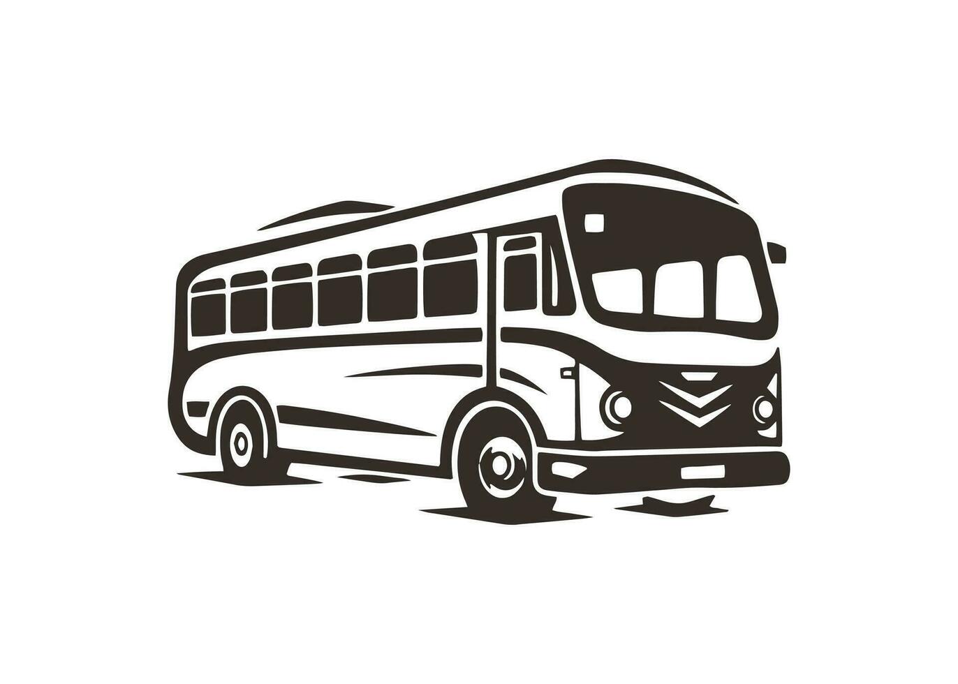 mínimo e abstrato logotipo do ônibus ícone escola ônibus vetor silhueta