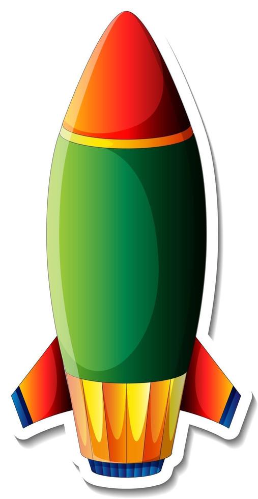 um modelo de adesivo com desenho espacial de foguete isolado vetor