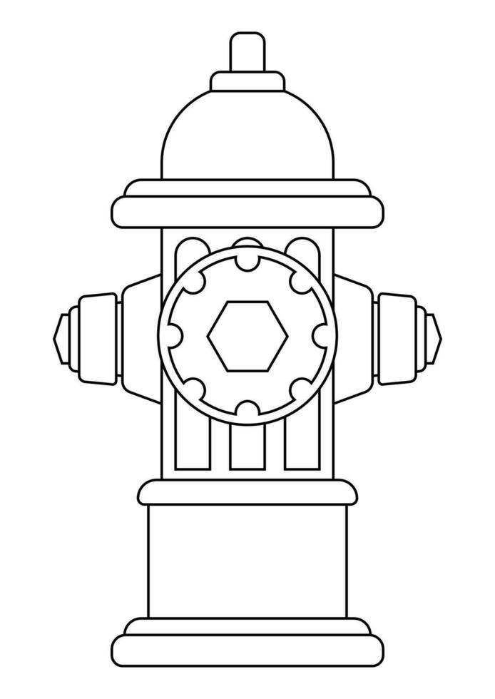 coloração página do Hidrante bombeiro extinguir vetor plano Projeto isolado em branco fundo