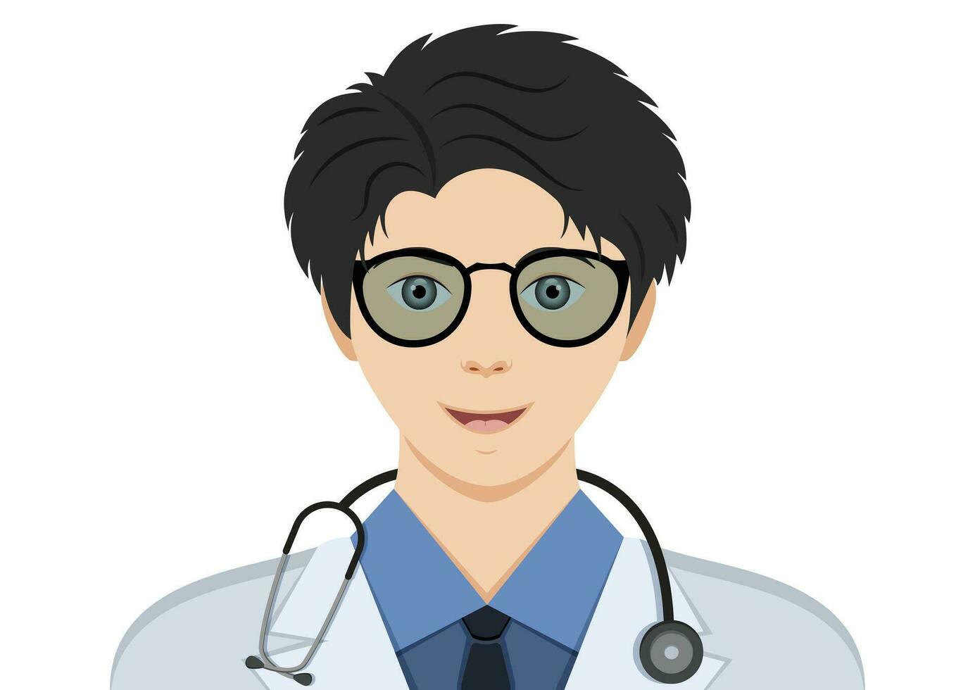 retrato do médico personagem clipart vetor em branco fundo