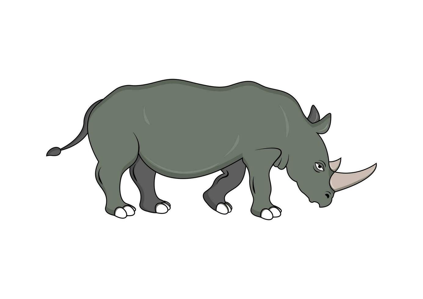 rinoceronte desenho animado personagem vetor plano Projeto