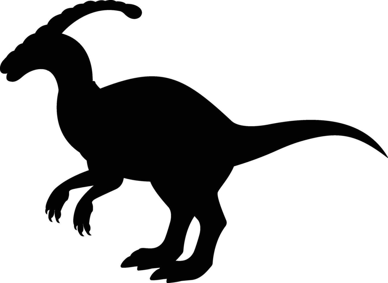 parasaurolophus dinossauro silhueta vetor isolado em branco fundo