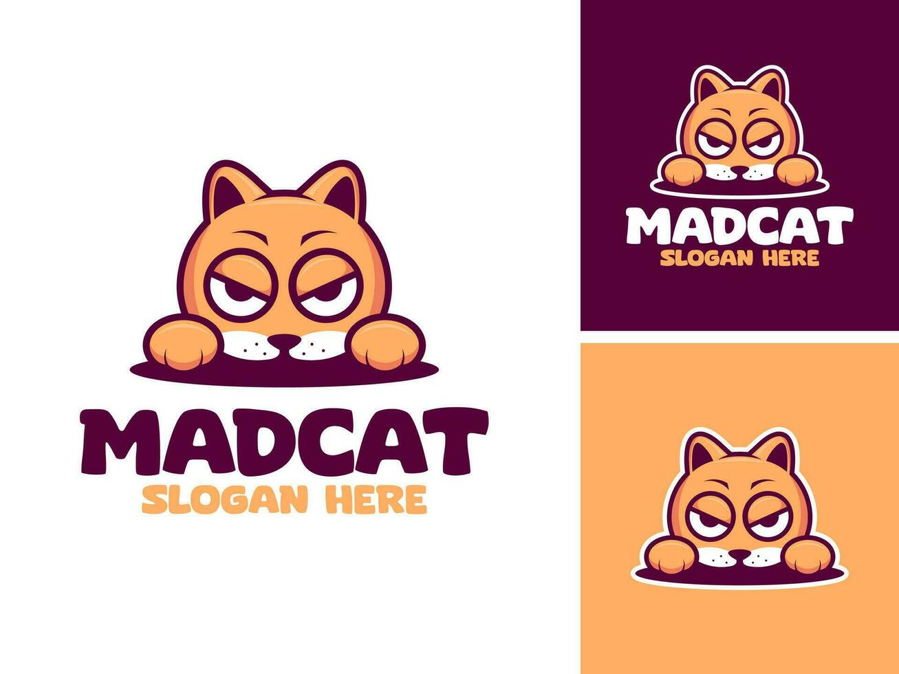 vetor fofa gato mascote adorável animal logotipo