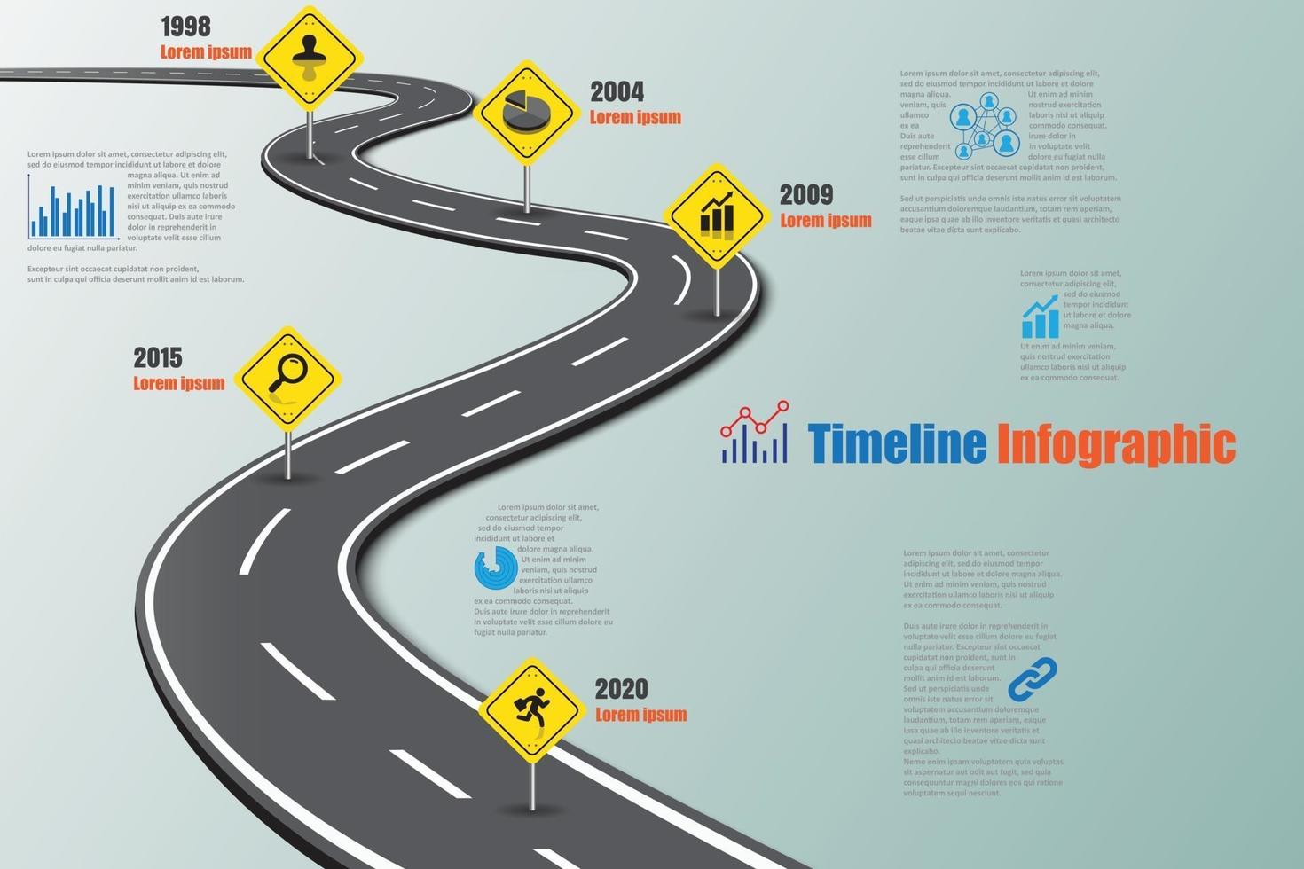 ilustração em vetor modelo infográfico roteiro de negócios