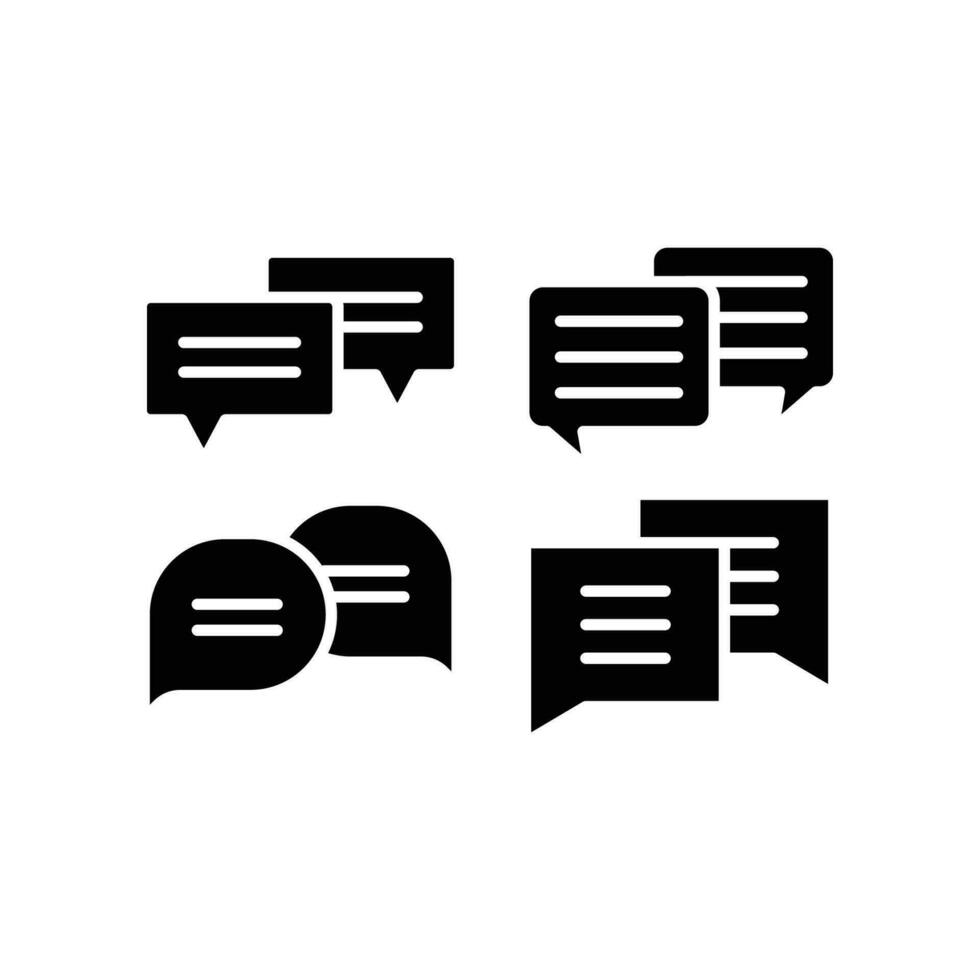 comentários, sólido ícone definir. social conversando comunicação tecnologia. diálogo falar, mandar mensagem, Comente. conversação discurso bolha. silhueta vetor ilustração. Projeto em branco fundo. eps10