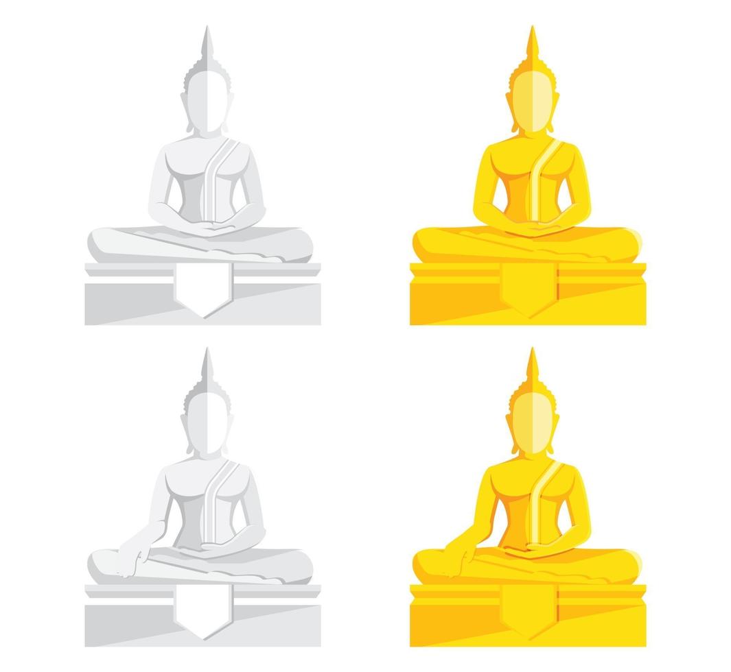 estátua de Buda, ilustração vetorial de Buda dourado vetor