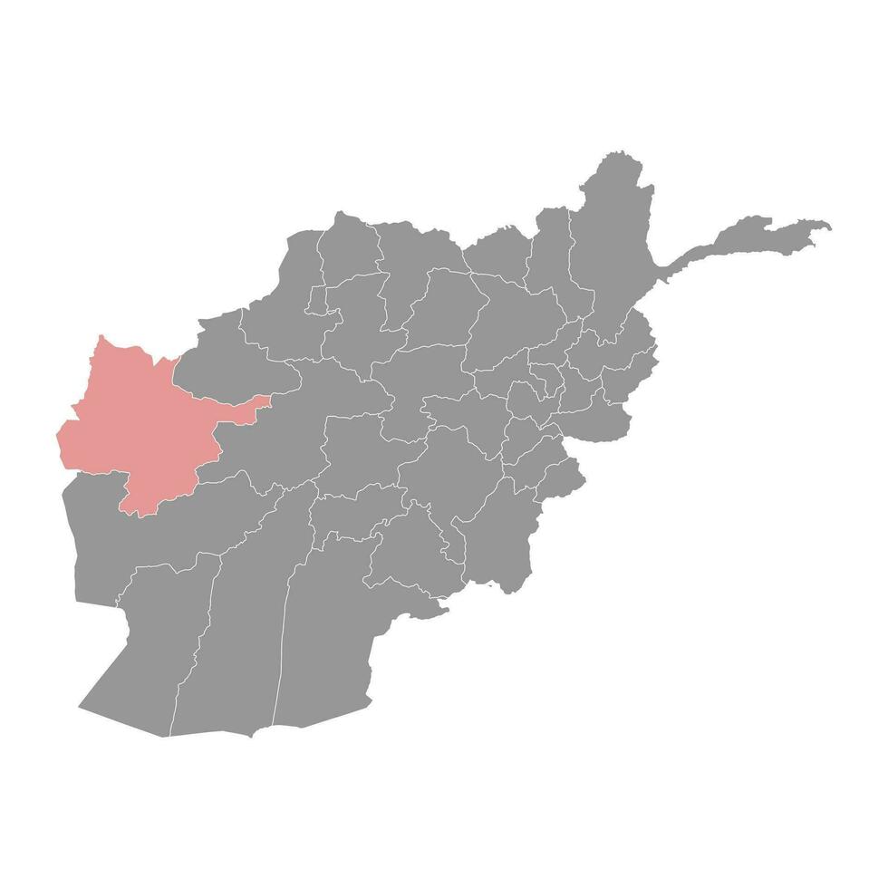 herat província mapa, administrativo divisão do Afeganistão. vetor