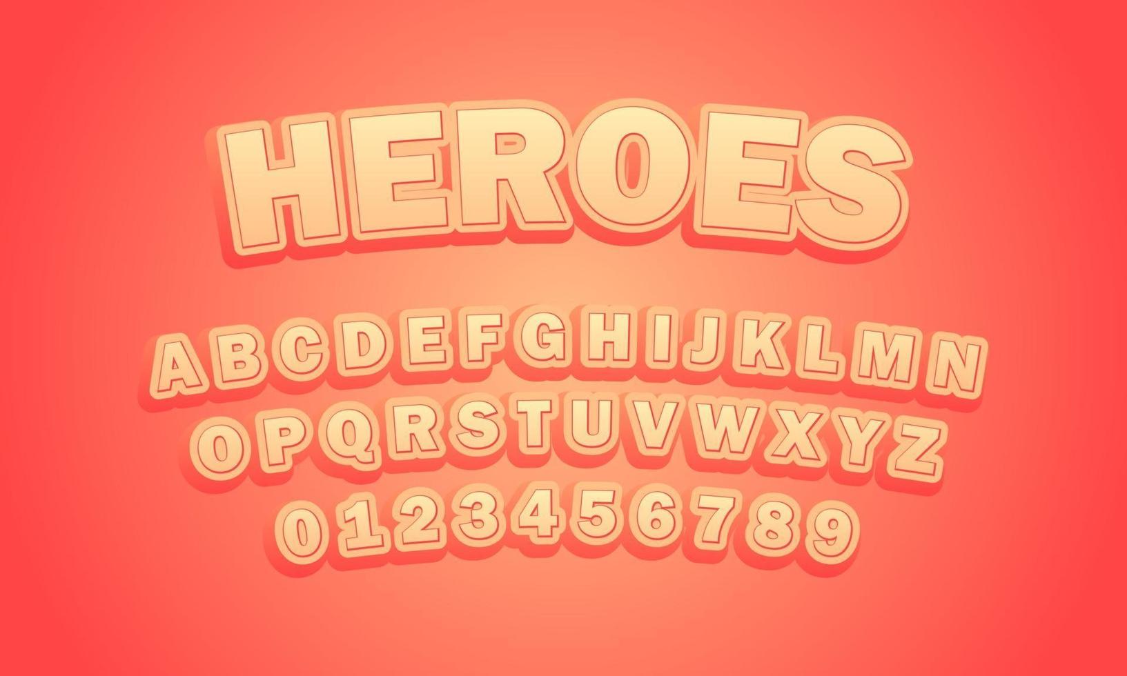 alfabeto fonte de heróis vetor
