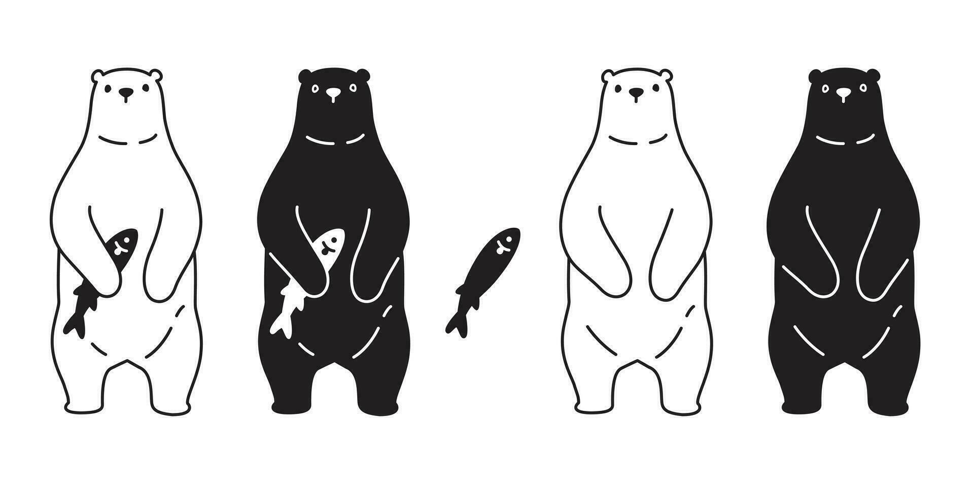 Urso vetor polar Urso ícone logotipo desenho animado personagem ilustração símbolo rabisco Projeto