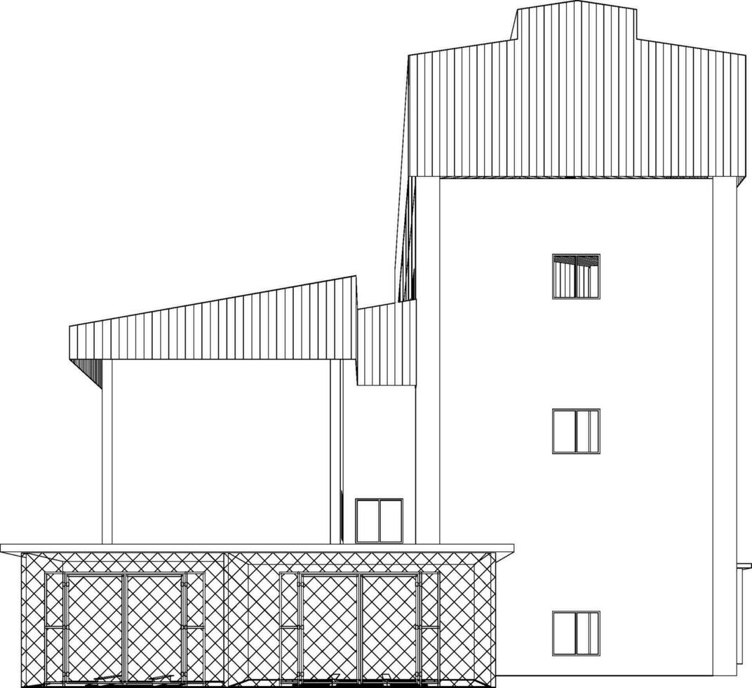 3d ilustração do industrial construção vetor