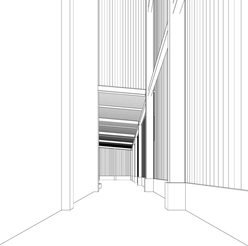 3d ilustração do industrial construção vetor