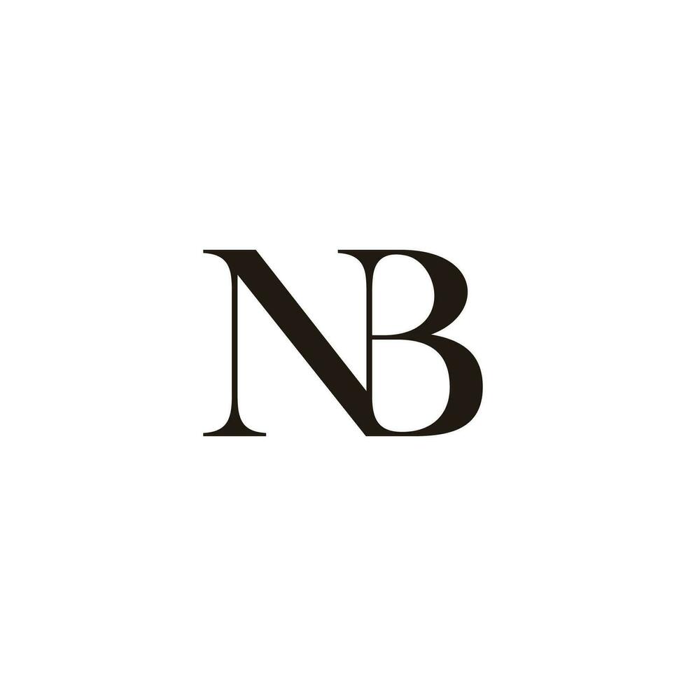 carta nb simples ligado Fonte logotipo vetor