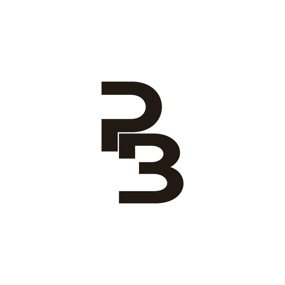 carta pb fatia Fonte simples moda logotipo vetor