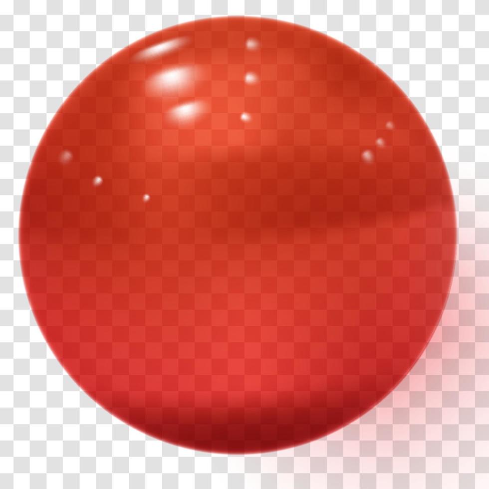 bola de vidro transparente vermelha bola de vidro transparente esfera rosa realista vetor