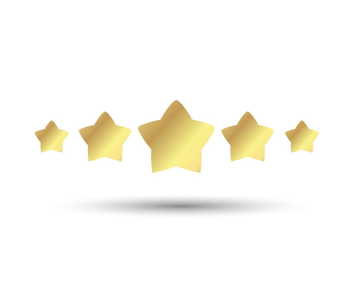 Ícone de 5 estrelas. avaliação de avaliação plana símbolo vetor