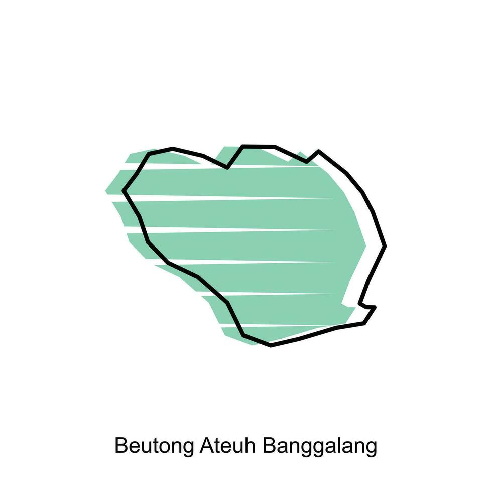 mapa do beutong ateuh banggalang cidade ilustração Projeto abstrato, desenhos conceito, logotipos, logótipo elemento para modelo. vetor