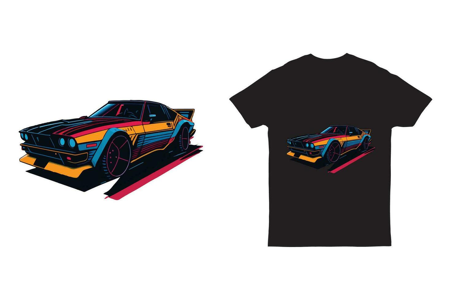 ilustração obra de arte do t camisa gráfico Projeto retro vintage carro vetor