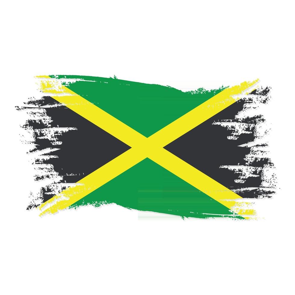 bandeira da jamaica com pincel aquarela vetor
