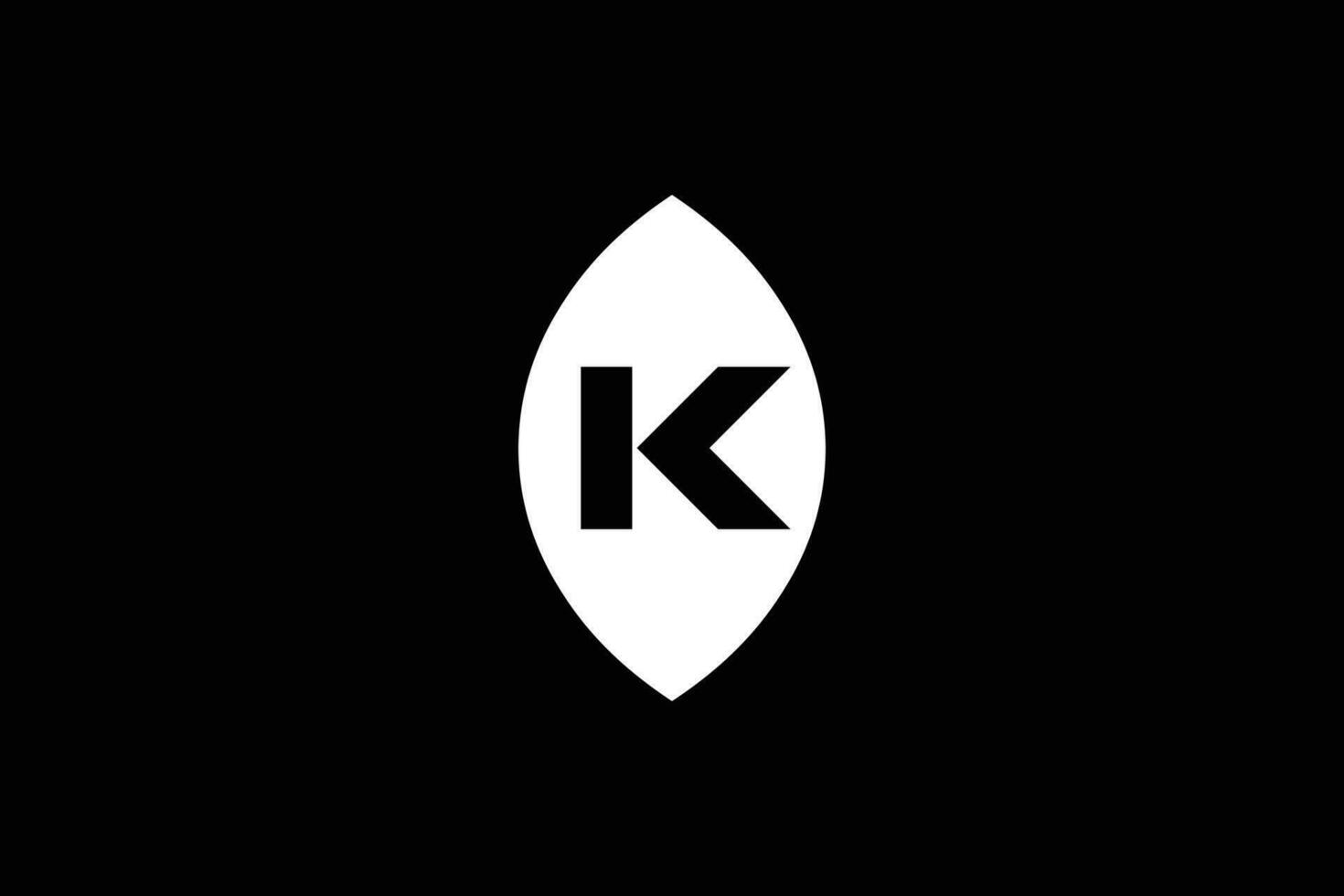 carta k folha na moda vetor logotipo Projeto