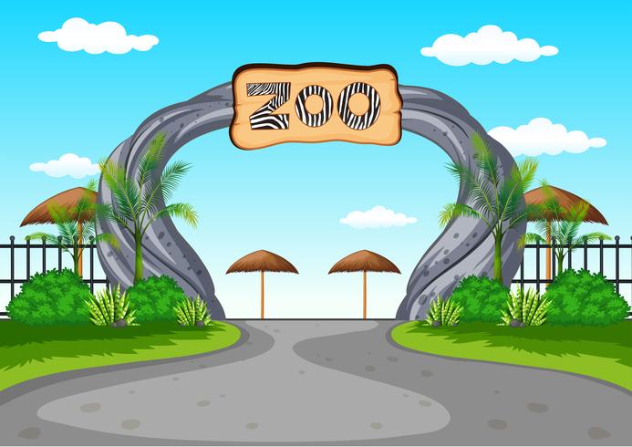Entrada do zoológico sem visitantes vetor