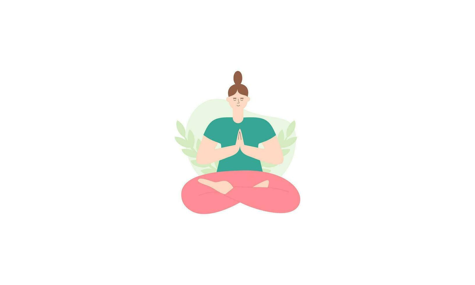 tranquilo mulher meditando ao ar livre vetor isolado ilustração