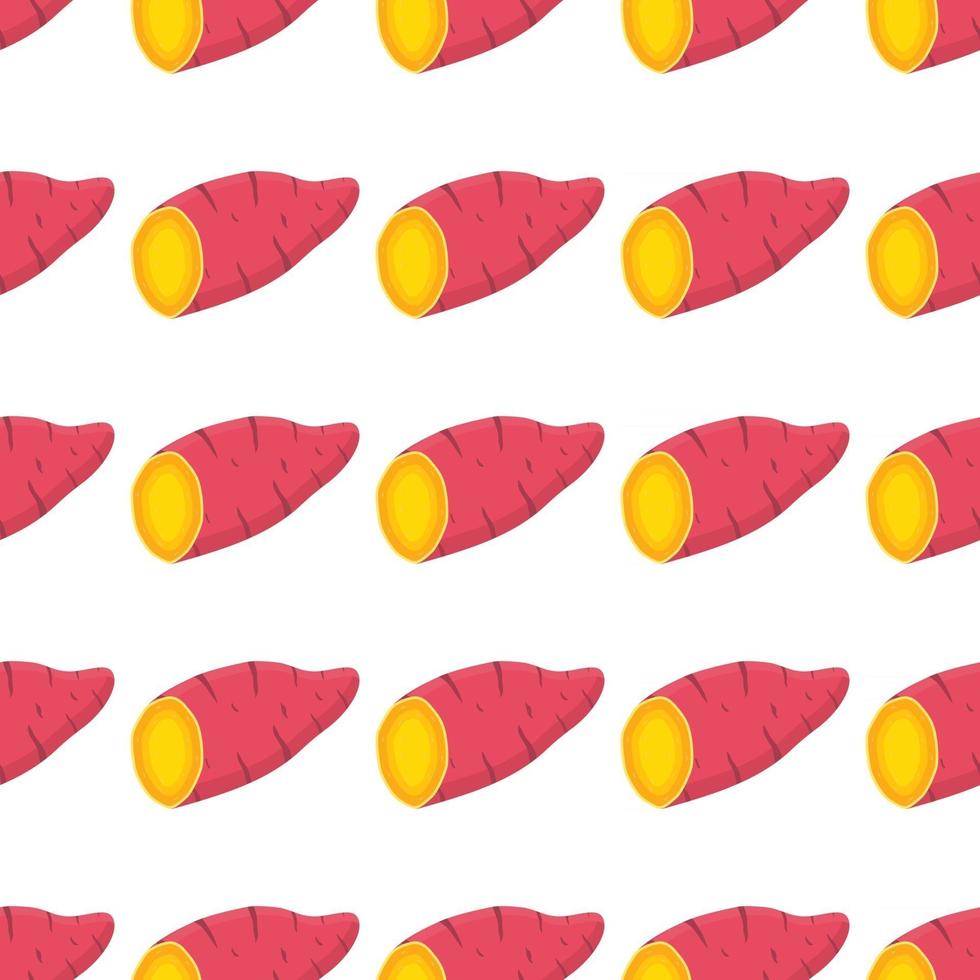 ilustração sobre tema de batata-doce de padrão brilhante vetor