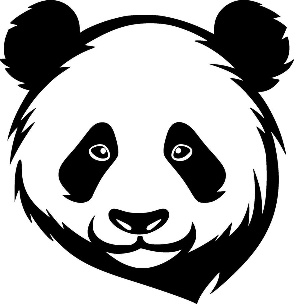 panda - Preto e branco isolado ícone - vetor ilustração