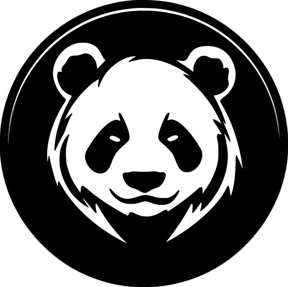 panda, Preto e branco vetor ilustração