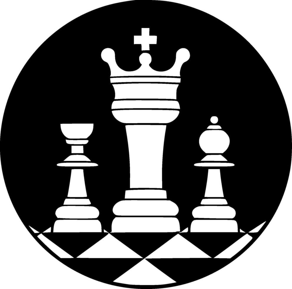xadrez - Preto e branco isolado ícone - vetor ilustração
