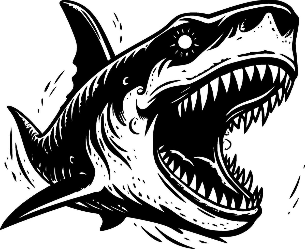 Tubarão, minimalista e simples silhueta - vetor ilustração