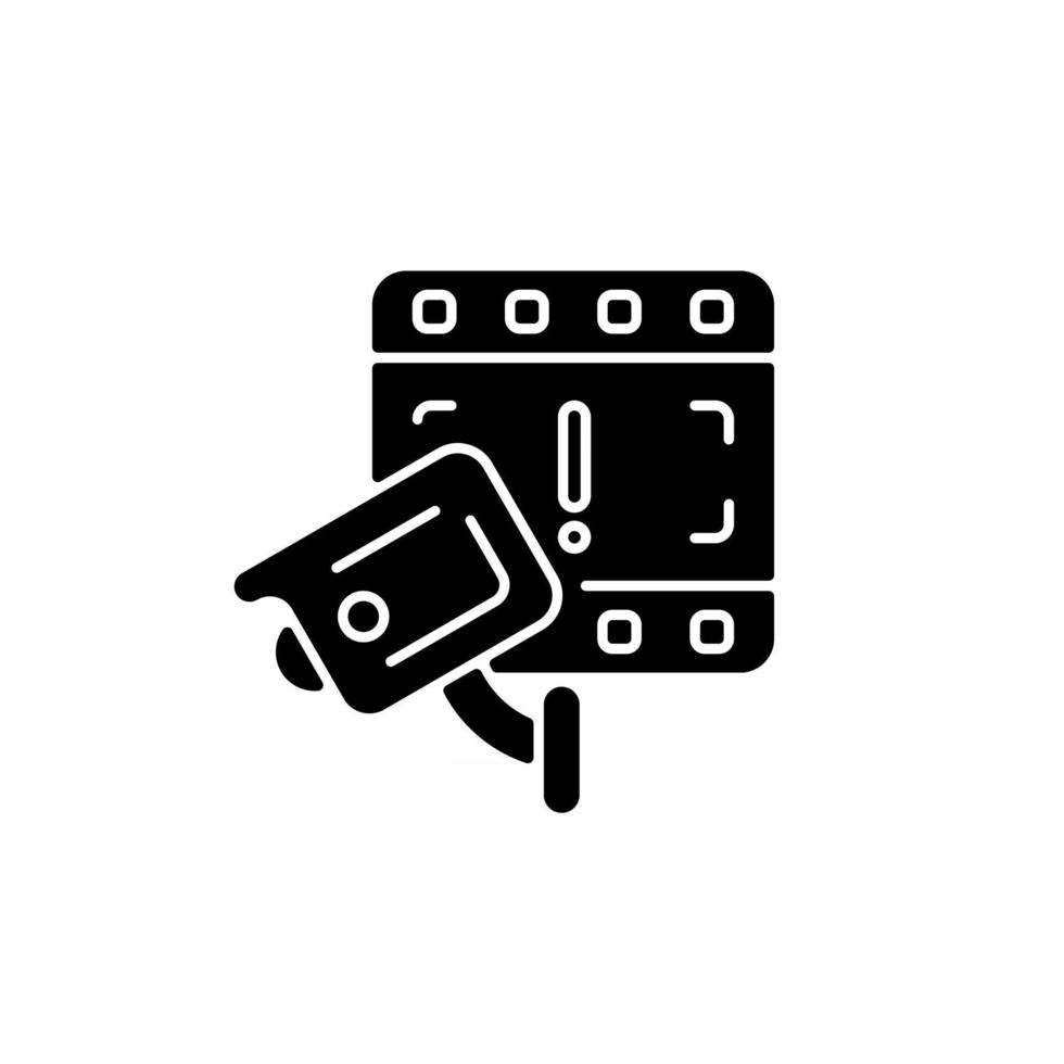 Boon câmera de cctv para investigação ícone de glifo preto vetor