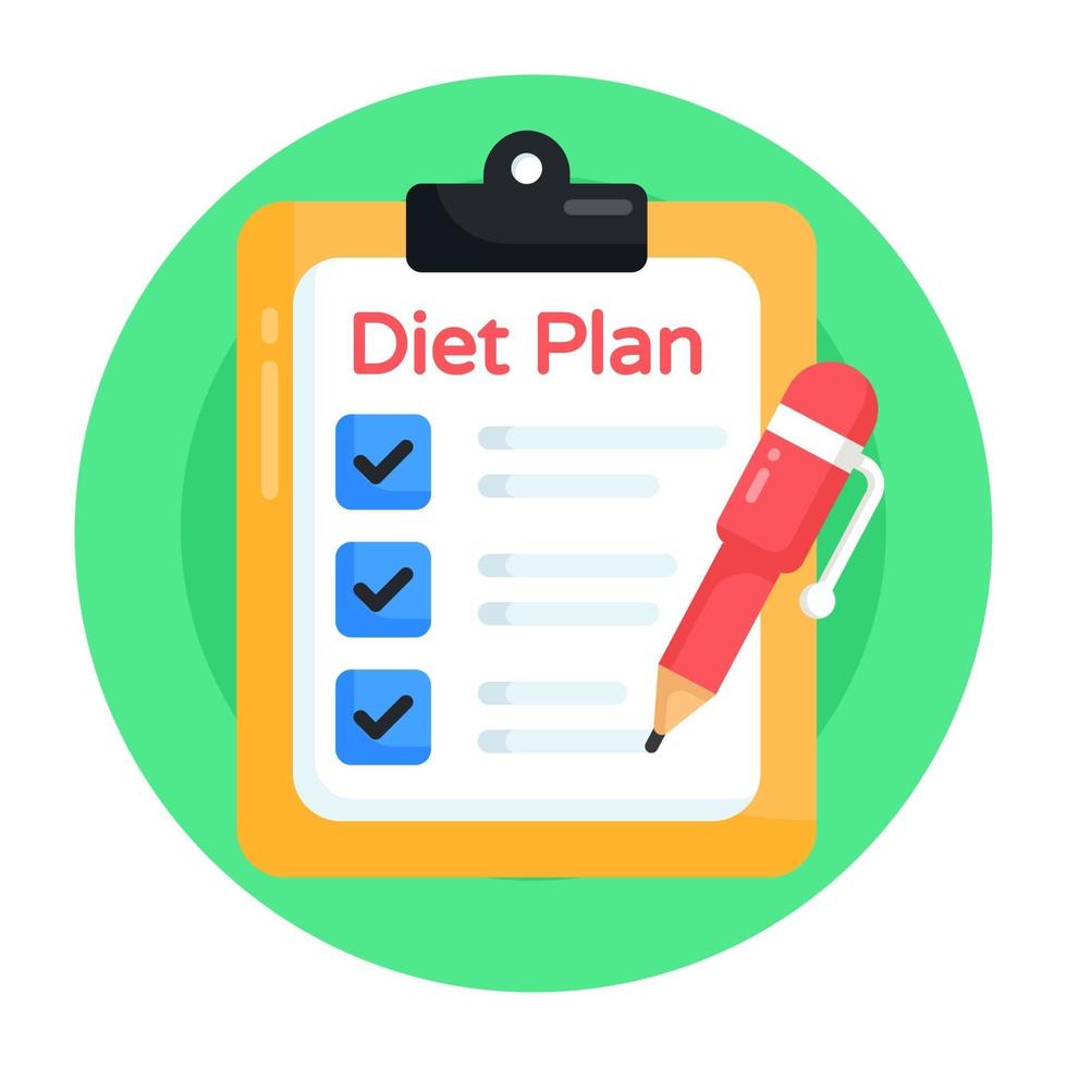 plano de dieta e cronograma vetor